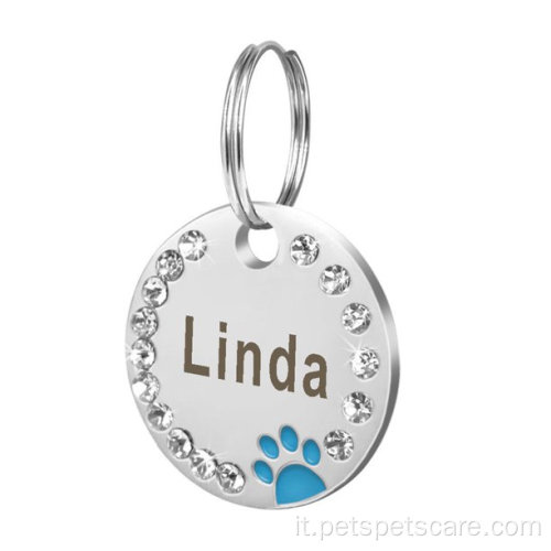 Tag per cani personalizzato Nome ID pet personalizzato inciso